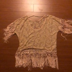 Lace and tassel shirt